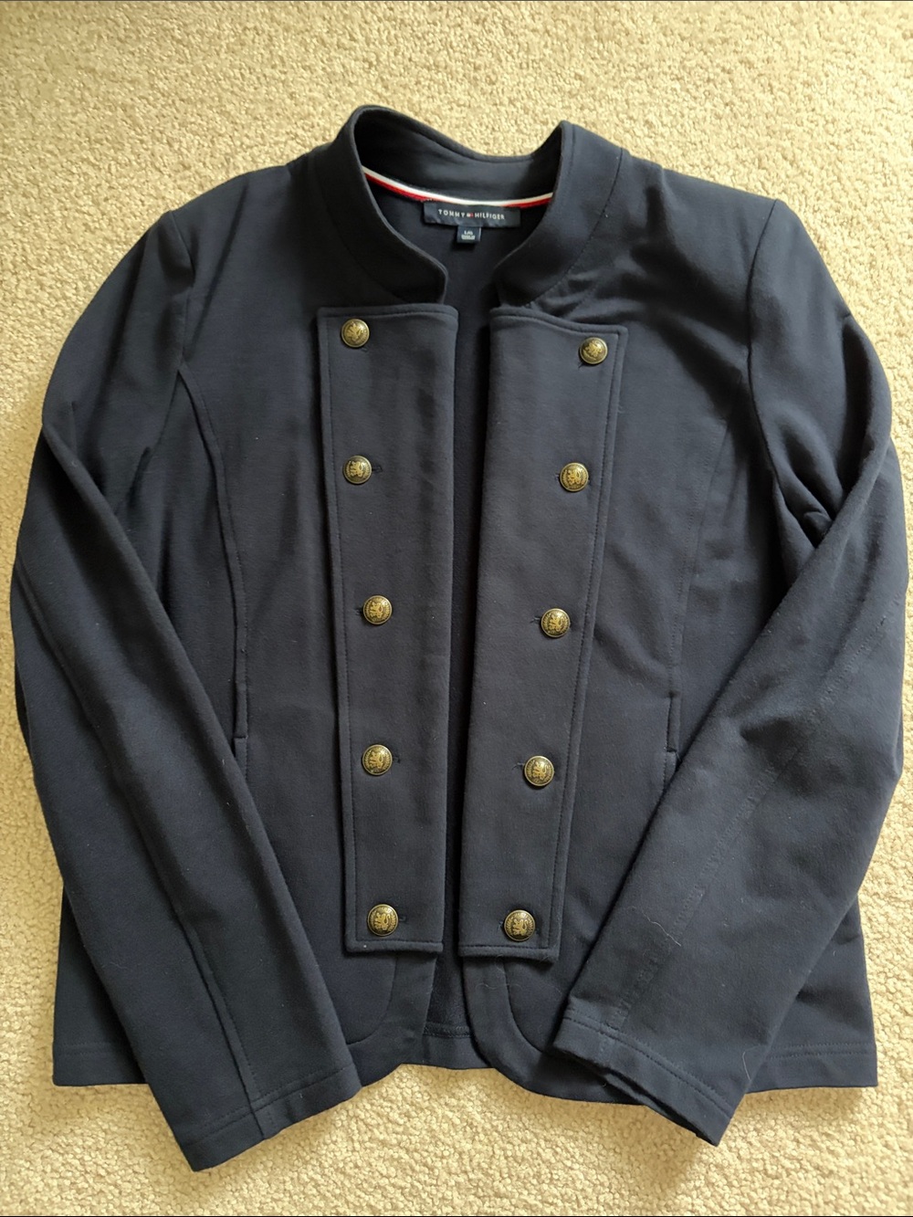 Tommy Hilfiger Navy Double-Breasted Military Jacket
